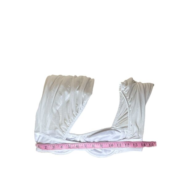 Princess Polly White Long Sleeve Open Back Crop Top  Tie Detail & Puff Sleeve S - Picture 6 of 11